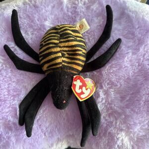 Collectible Ty Beanie Baby Spinner the Spider Retired RARE Mint 1996.